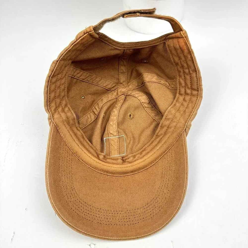 Carhartt Hat Youth Kids Adjustable Brown Canvas Logo Patch Cap Cotton